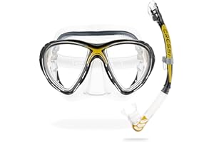 CRESSI Big Eyes EVO - Máscara Simple Big Eyes EVO o Conjunto de Máscara Big Eyes EVO y Tubo Alpha UD, para Buceo y Esnórquel, Talla Única, Adultos