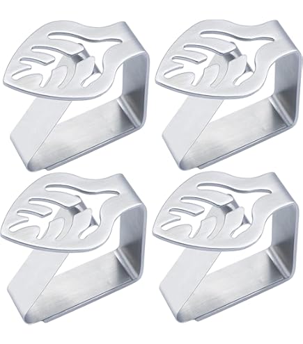10 Pinces à Nappe En Acier Inoxydable - Anti-dérapantes, Pour Tables De 1 à 3 Cm - Parfaites Pour Repas En Famille, Restaurant, Extérieur