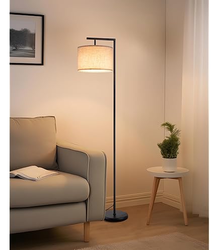 EGLO Bidford Floor Lamp, Vintage Floor Lamp Made Of Wood, Steel And Textile, Living Room Lamp In Dark Brown, Brown And Gold, Lamp With Step Switch, FSC Certified, E27 Socket - View #6