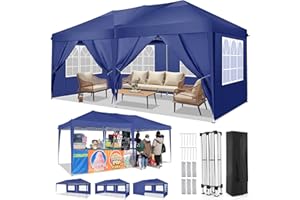 TOOLUCK Tonnelle 3x3m/3x6m Tonnelle Pliante Imperméable Tente de Reception Barnum Tonnelle de Jardin Pliant avec 6 Côtés