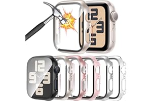 HAANILKYI 6 Stück Schutzhülle mit Displayschutzfolie Kompatibel mit Apple Watch SE(2nd Gen)/6/5/4/SE 40mm, Rundum Ultradünne PC Hard Hülle Kratzfest Schutzhülle für iWatch 40mm