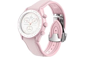 REBANDACE Cinturino per orologio Omega x Swatch MoonSwatch da 20 mm, cinturino pieghevole con fibbia compatibile con Omega X, Swatch Moonswatch Speedmaster, curvo senza spazi vuoti, cinturino di