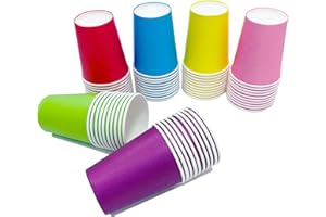 Yuxitia Lot de 60 gobelets en carton multicolores pour fête de mariage, pique-nique, barbecue, voyage et événement (236,8 g, 60 pièces)