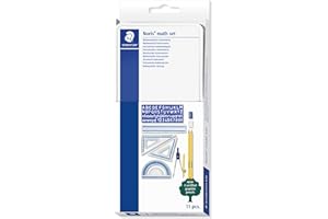 STAEDTLER® 557 11 zestaw geometryczny, 11-częściowy zestaw ze wszystkimi niezbędnymi produktami, wytrzymałe metalowe etui, 557 11