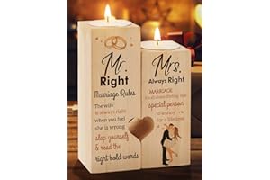 Wedding Gifts for Couple, KAAYEE Heart Shaped Candle Holder Wedding Gift Idea for Bride and Groom, Mr and Mrs Presents