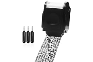 YAAVAAW Privacy ID Address Blocker Stamp, Identity Theft Protection Roller Stamp, Personal Data Security Defender (Black + 3 Refills Ink)