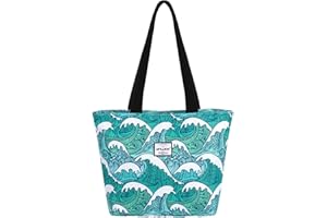 HAWEE Donna Tote con Zip Grande Tracolla Casual Mano Moda Spalla Impermeabile Borsa della Spesa Leggera Borsetta per Quotidiano Vita Scuola Lavoro Spiaggia