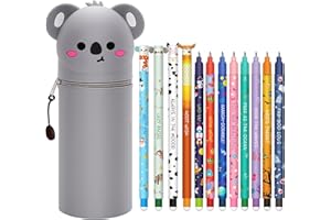 DGTSYAL Lot de stylos gel effaçables - Thèmes boule sur les extrémités pour enlever l'encre thermosensible, diamètre de la pointe 0,7 mm (parure de stylo effaçable2)