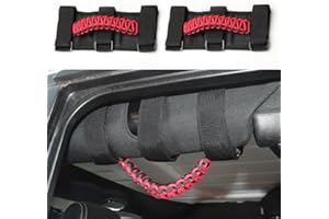 KOLOME Asideros de Agarre compatibles con Wrangler JK YJ TJ CJ JK JL JLU Auto Grips Roll Grips (Rojo)