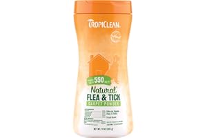 TropiClean - Talco Anti Pulgas y Garrapatas para Alfombras y Perros - 312 g