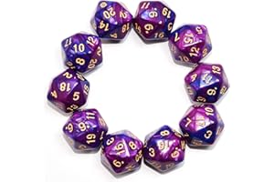 SmartDealsPro Lot de 10 dés polyédriques à 20 faces D20 pour jeu de table DND RPG MTG (couleur 12)