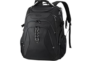 KROSER Podróżny plecak na laptopa 17,3 cala XL plecak na komputer z twardą obudową bezpieczne kieszenie RFID wodoodporny biznesowy plecak na uczelnię stylowa szkolna torba na laptopa