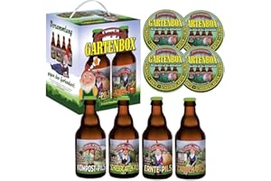 ‎BIERUNDMEHR Garten Bier Würfel mit 4 Spaßbieren und 4 Bierdeckeln