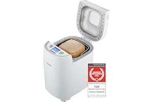 TZS First Austria Machine à pain multifonctionnelle avec 13 Programmes, 550W, niveaux de brunissement réglables, 700-900g Pain, Minuteur, Maintien au Chaud, Arrêt Automatique, Blanc - Machines à Pain