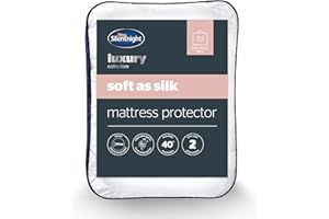 Silentnight Soft as Silk Double Mattress Protector - Luxury 30cm Deep Fitted Mattress Pad Cover Topper with Silky Fibres for Luxurious Comfort - Hypoallergenic and Machine Washable – Double 190x135cm