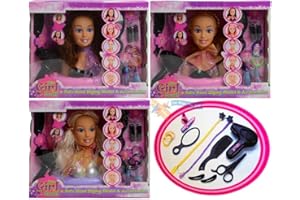 KANDYTOYS Les Cheveux de Tête de Poupées Créant Le Modèle et Accesories Son Un Monde de Filles (Les Couleurs Peuvent Varier)