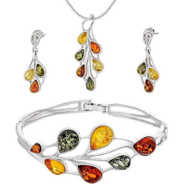 Collana Origami Gatto In Argento Placcato Platino Con Ambra Baltica Naturale Color Cognac - Ciondolo Con Catena 42-47 Cm