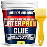 UB Unity Brand Transparent Waterproof Glue for Leakage, Epoxy Resin for Flooring, Crack Seal Agent Waterproofing for Roof Leakage Solution Indoor Outdoor Waterproof Adhesive Sealan (1 kg Glue): 