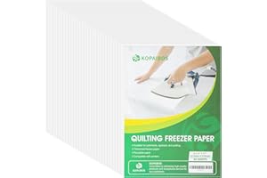 KOPAIBOS Freezer Paper Sheets for Quilting & Crafts - 8.5x11 Inches, 30 Sheets - Heavy Duty, Laser & Inkjet Printable Wax Paper for Quilters, Applique & Sewing Projects