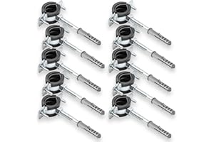 KNM TRADE Set 10x Collari Semplici per Tubi + 10x Tasselli + 10x Viti a Legno – Kit di Fissaggio Tubo Facile | Per Installazioni Idrauliche e Riscaldamento – 1/2" 20-25mm