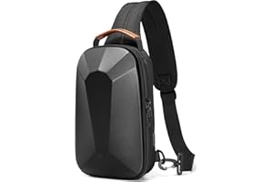 GYakeog Monospalla Uomo Impermeabile Marsupio Tracolla Uomo per 9,7 Pollici Tablet Zaino Monospalla Uomo Rigido con USB Marsupio Monospalla Uomo per Lavoro Ciclismo Moto Sport e Viaggio-Marrone