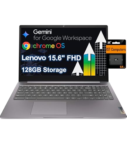 Lenovo 3i Chromebook Laptop - 15.6 Inch Full HD Laptop - 8GB