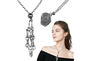 Hitrod Collier Porte-Pierre de | Cage réglable en Acier Inoxydable pour Pierre,Accessoires de Bricolage, chaînes de Fabrication de Bijoux, pour Les familles, Les Amis, Les Amateurs de Pierres