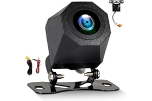 CAMECHO [2025] Telecamera Posteriore AHD 1280x720 con Visione Notturna a Colori IP68 Impermeabile 130° Grandangolo, 12V Universale per tutti i veicoli (VW/BMW/Audi/Benz/Ford/Toyota/Mazda e altri)
