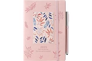 Mljtoyo Agenda 2025, formato A5, una pagina al giorno, copertina morbida, organizer giornaliero, da gennaio 2025 a dicembre 2025, agenda settimanale mensile con penna, adesivi, 3 segnalibri,