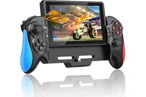HELLCOOL Switch Pro Controller for Nintendo Switch/OLED,One-Piece Controller for Handheld Grip with Joystick,Switch Joy Con with Plug and Play/Turbo/6-Axis/Vibration/Screenshot Switch Stands