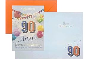 GENERIC ICELAND Biglietto auguri compleanno con numero oro (90-N)
