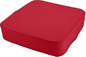 Stylelex Orthopädisches Sitzkissen Minimalist - 100% Baumwolle mit Kaltschaum-Schaumstoff - Qualitatives Stuhlkissen - Feste Qualität - Waschbar (1, Rot, 45x45x10cm)