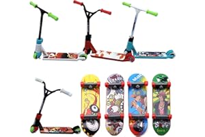 ZQSFPK 8 PCS Finger Scooters, Tech Deck Scooter, Plastic Tech Deck, Cute Mini Skateboards, Finger Sport Toy Interactive Finger Toys, Finger Boards and Finger Bikes, Finger Skateboards for Party(Random Color)