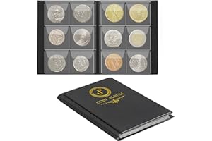 Uncle Paul Album pour pièces de Monnaie à 60 Pochettes, Porte-Monnaie à Pochettes de Collection, Livre de Collection de pièces pour Penny/Nickel/Dime/Une livre/20 pence/10 Pence CS3706BK