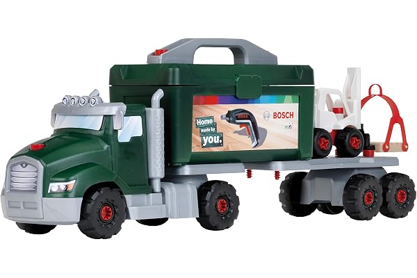 Theo Klein 8640 Bosch Screw Truck Play Set with Ixolino I Construction Toys with Tools , Forklift and Crane I Toys for Children Aged 3 and over