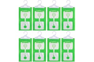 SIYURONGG Sacchetti deumidificanti per armadi,Set di 10 Sacchetti 100g Assorbiumidità Armadio,Buste deumidificatore da Appendere,Set Anti-Muffa Sacchettis Deumidificanti,Sacchetto Essiccante per (10)