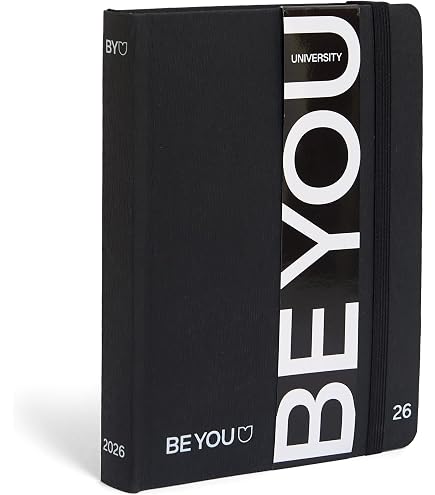 BE YOU - Ultra Black,Diario Scuola 2025-2026, Formato Easy 12 Mesi 12,5 X 16 ,5 Cm, Settembre 2025 - Agosto 2026, Agenda Scolastica Con Sticker E Pagine Per Sketch, Con Sovracopertina Trasparente