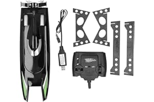 ZERODIS Giocattolo di Protezione 2.4G RC Boat, 30KM / H Ricaricabile Barca da Corsa ad Alta velocit?Doppio Motore Telecomando Motoscafo Giocattoli per Adulti e Bambini (Nero)