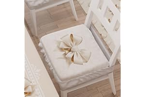 PETTI Artigiani Italiani - Cuscini per Sedia Cucina con Elastico da 2 Pezzi, Copricuscini in Microfibra, Coprisedia con Molla Disegno Fiocco Beige 100% Made in Italy