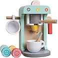 Owl & Fox Wooden Coffee Machine, Pretend & Imaginative Play for Boys & Girls, Complete with Coffee Pods, Handle, Frother, Cups, FSC Certified, Dimensions 11, x 13 x 20 cm (H)
