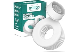 Millto™ Tubo reductor de goma Push Fit, tubo de drenaje, manguito de goma, adaptador de junta de 3 bar, diámetro de 56 x 32 mm, color blanco