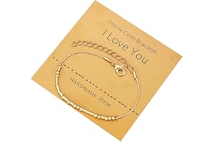 RIXERKOC Inspirational Pulseras Código Morse para Mujeres Niñas Motivación Estímulo Regalos únicos para Parejas Mamá Hija Cadena de serpiente Memorial Graduación Cumpleaños Pulsera