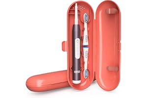 ANOTION Étui De Voyage Pulsonic Slim, étui De Voyage Poketech pour Brosse à Dents Pulsonic Slim 4000 Hall pour Oral-b 1 Manche Et 2 Têtes De Brosse Premium - Orange