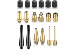 Kit di adattatori per valvole da bicicletta (confezione da 10 valvole + 6 tappi + 2 aghi per pompa a sfera) - Valvola Presta, valvola Dunlop, valvola Schrader Adattatori per bicicletta - da Mobi Lock