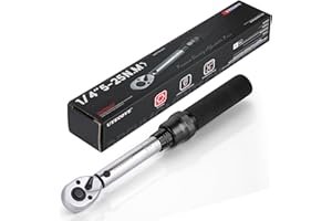 UYECOVE 1/4 inch Drive Click Torque Wrench 5-25Nm, Bike Torque Wrench 1/4", Dual-Direction 72-Tooth Torque Wrench for Bikes, ± 3% Accuracy