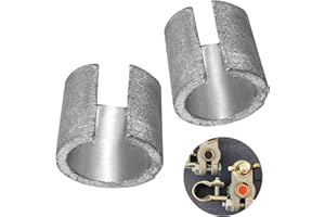 Violotoris Car Battery Terminal Converter Post Adaptors, 2 Pcs Universal Positive Negative Battery Terminal Connecto, Metal Silver Battery Cases Car Battery Adaptor Sleeves for Car SUV Safety(Silver)