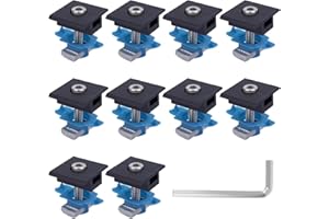 PENITUE 10pcs Solar Panel Mid Clamps for Unistrut, 30mm/35mm Aluminum Mounting Brackets Black Roof Mount Kit Hardware for Metal/Tin/Flat/Sheet Roof and RV Solar Panel Installation