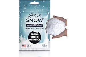 Let it Snow Instant Fake Snow Powder – Made in The USA, Perfect for Kids, Holiday Decorations, Sensory Play, and Slime – 1 Pack, Makes 1 Gallons Snow,30g each pack