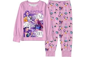 Générique Ensemble 2 Pièces Pyjama pour Fille Garçon K-Kpop D-Demon H-Hunter Haut Et Pantalon De Pyjamas à Manches Longues Huntrix Huntr/X Rumi Mira Zoey Imprimé Pyjama
