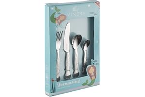 Viners Kids Mermaid 4 Piece 18/0 Silver Stainless Steel Cutlery Set